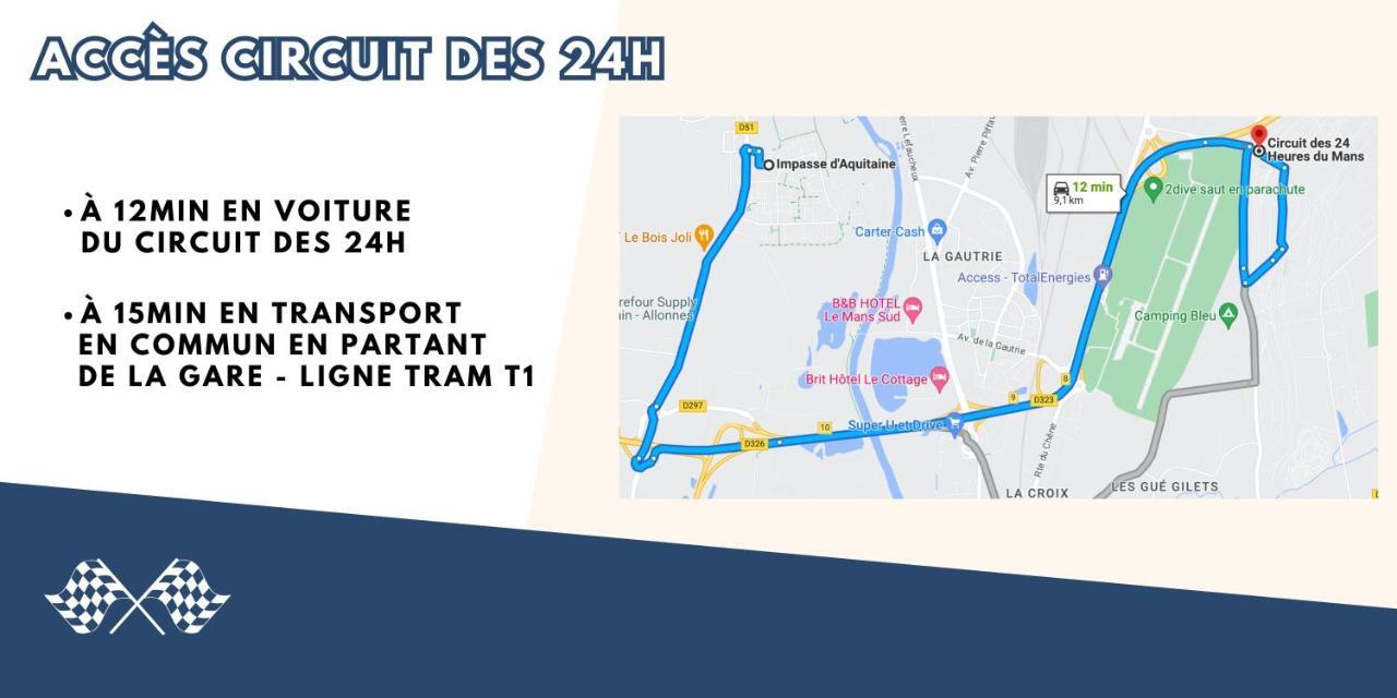 Appartement T3 Proche Circuit Du Mans Allonnes  Екстериор снимка